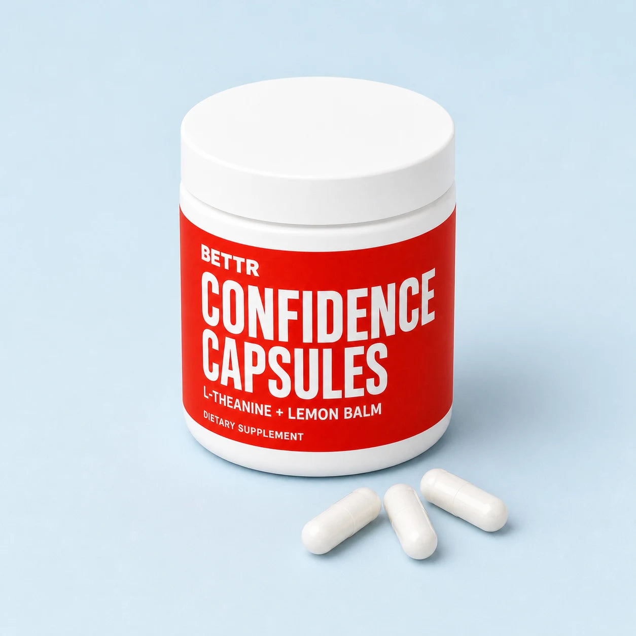 BETTR BIO Confidence Capsules white jar and capsules