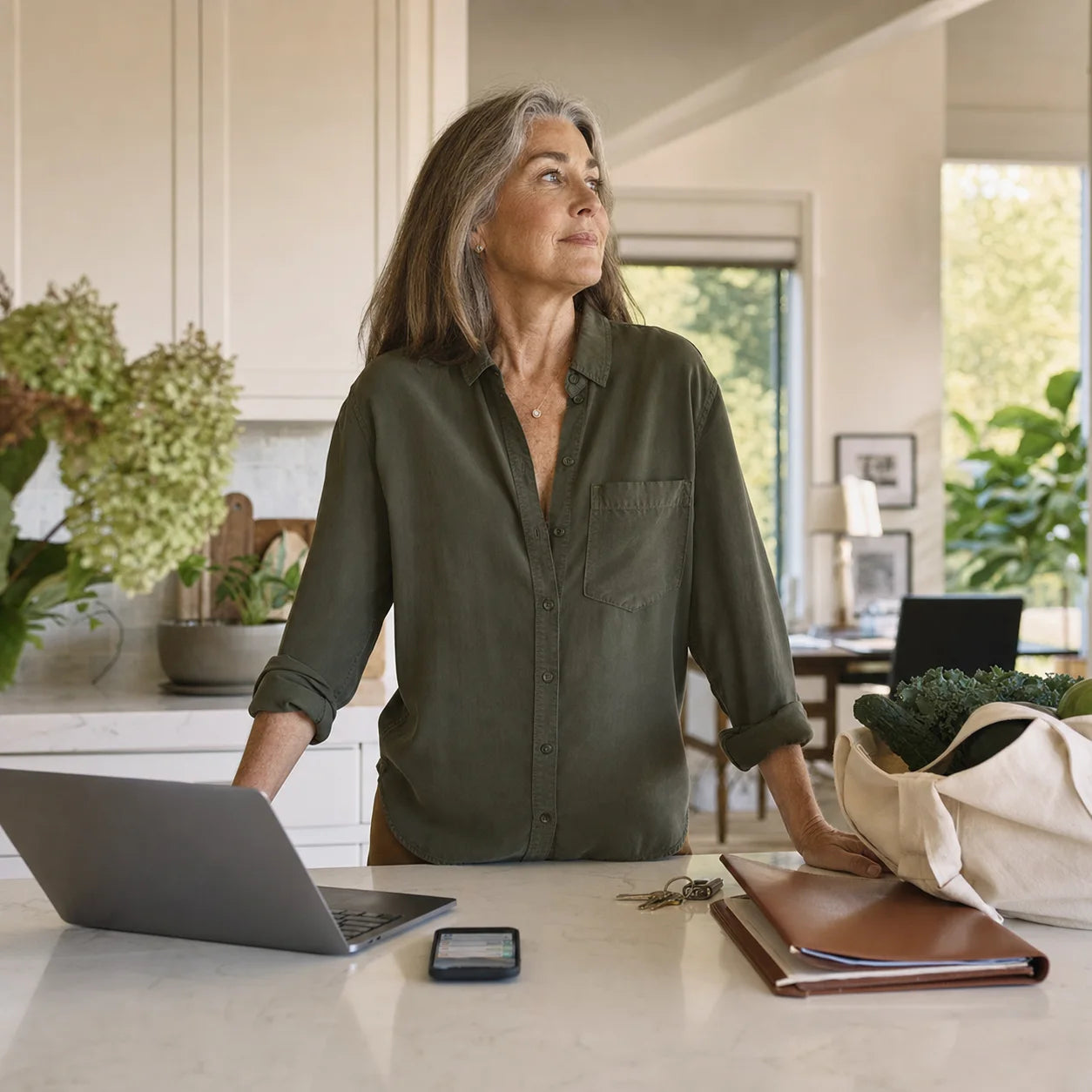 Woman feeling steady during an ordinary demanding day