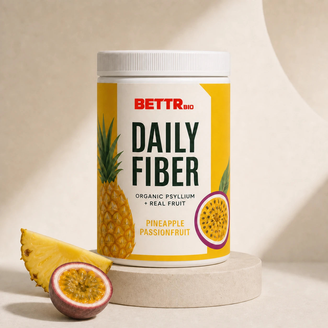 Bettr Bio Daily Fiber in Pineapple Passionfruit flavor