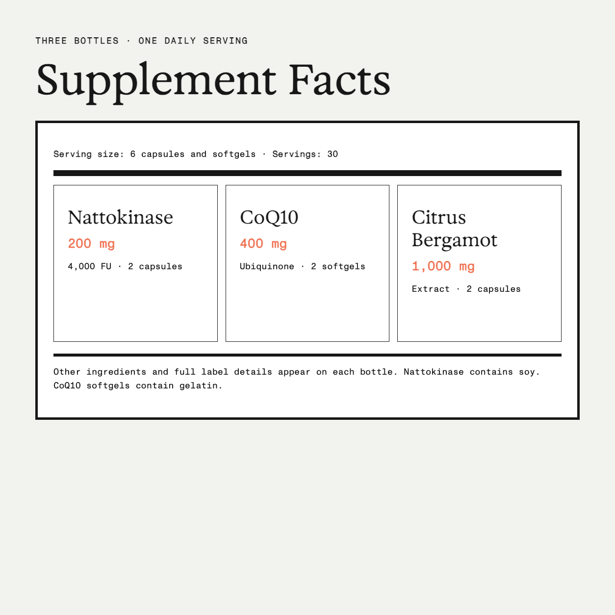 Heart Health Protocol Supplement Facts and daily doses