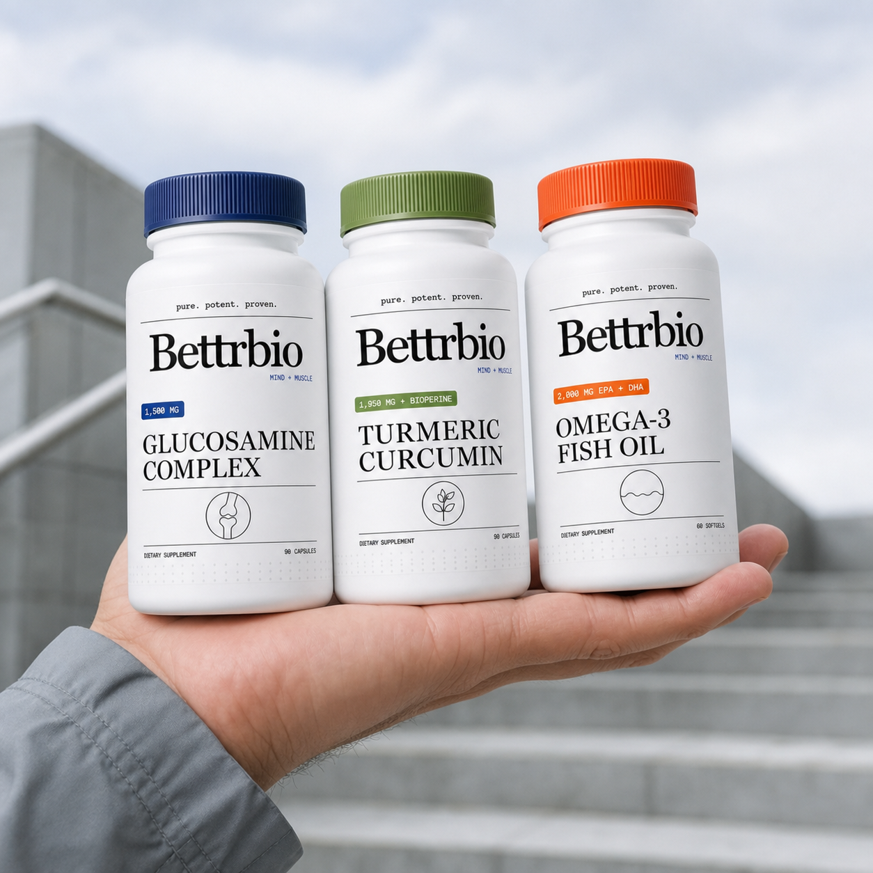 Joint Health Protocol bottles in hand