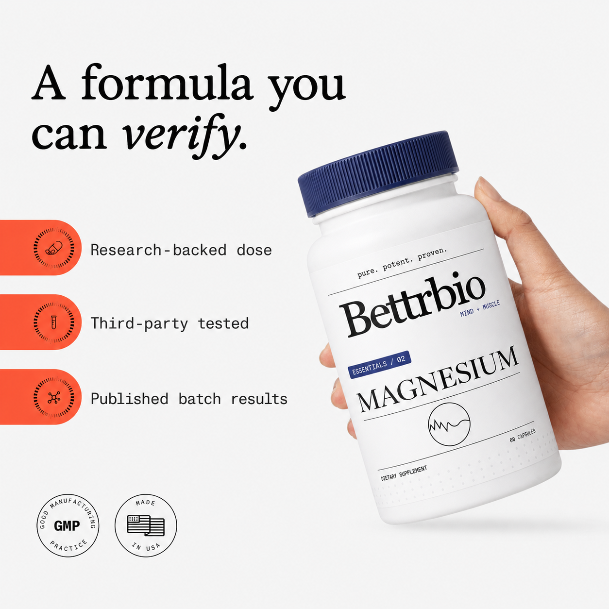 Bettrbio Magnesium formula verification