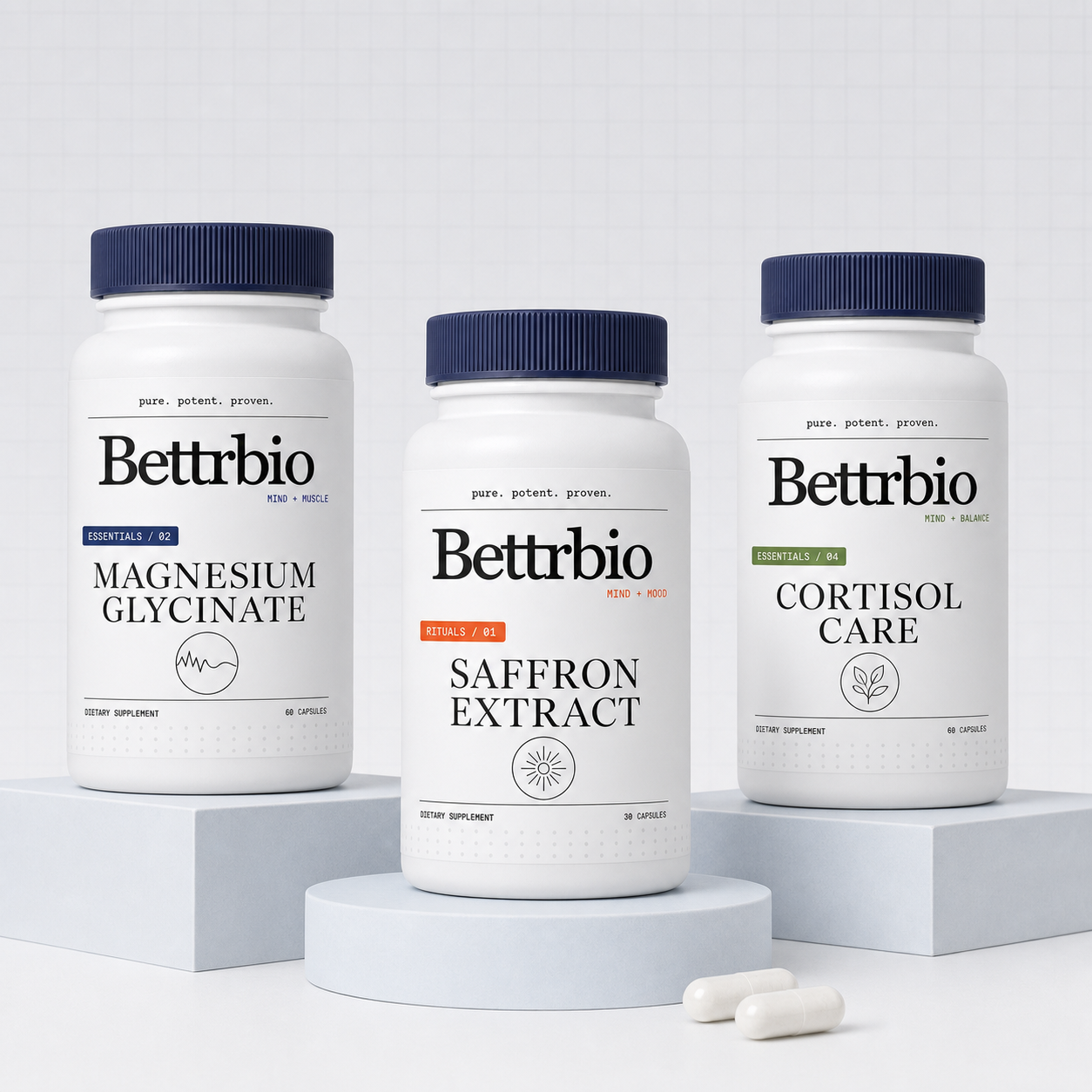 Bettrbio Sleep and Mood Reset three-bottle protocol
