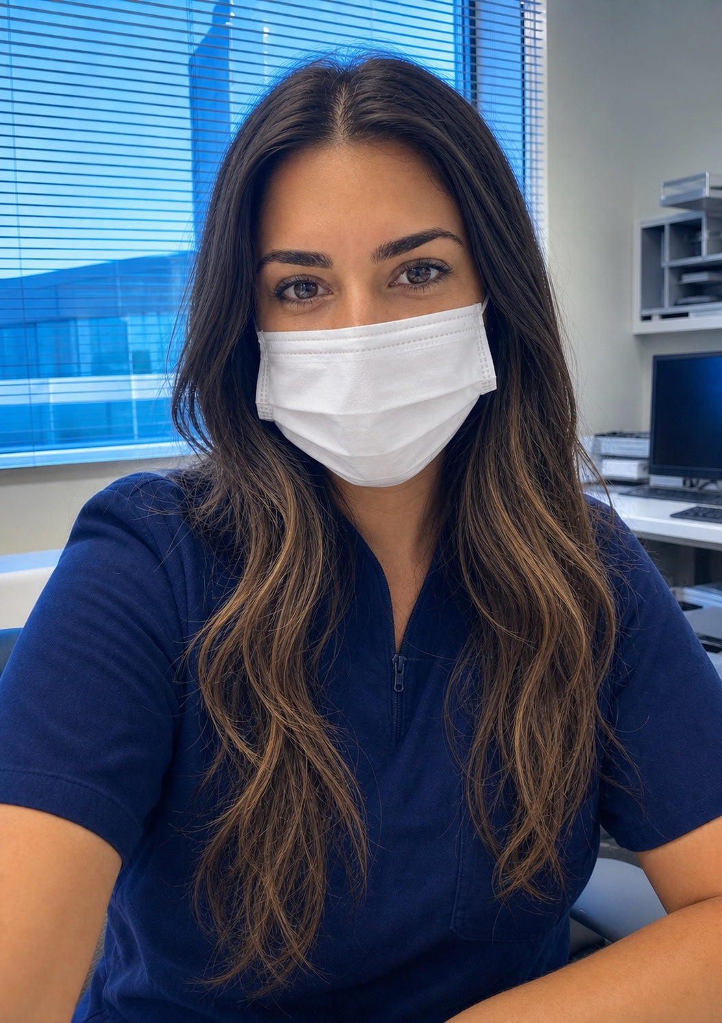 L-Theanine customer in clinical scrubs