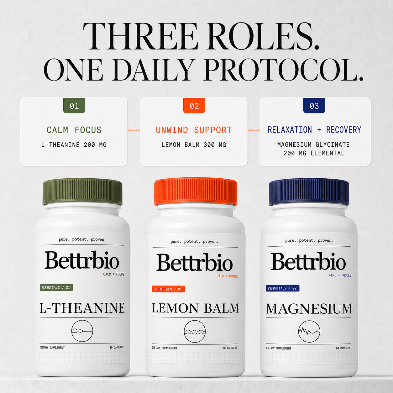 Three roles in the daily Nervous System Support protocol